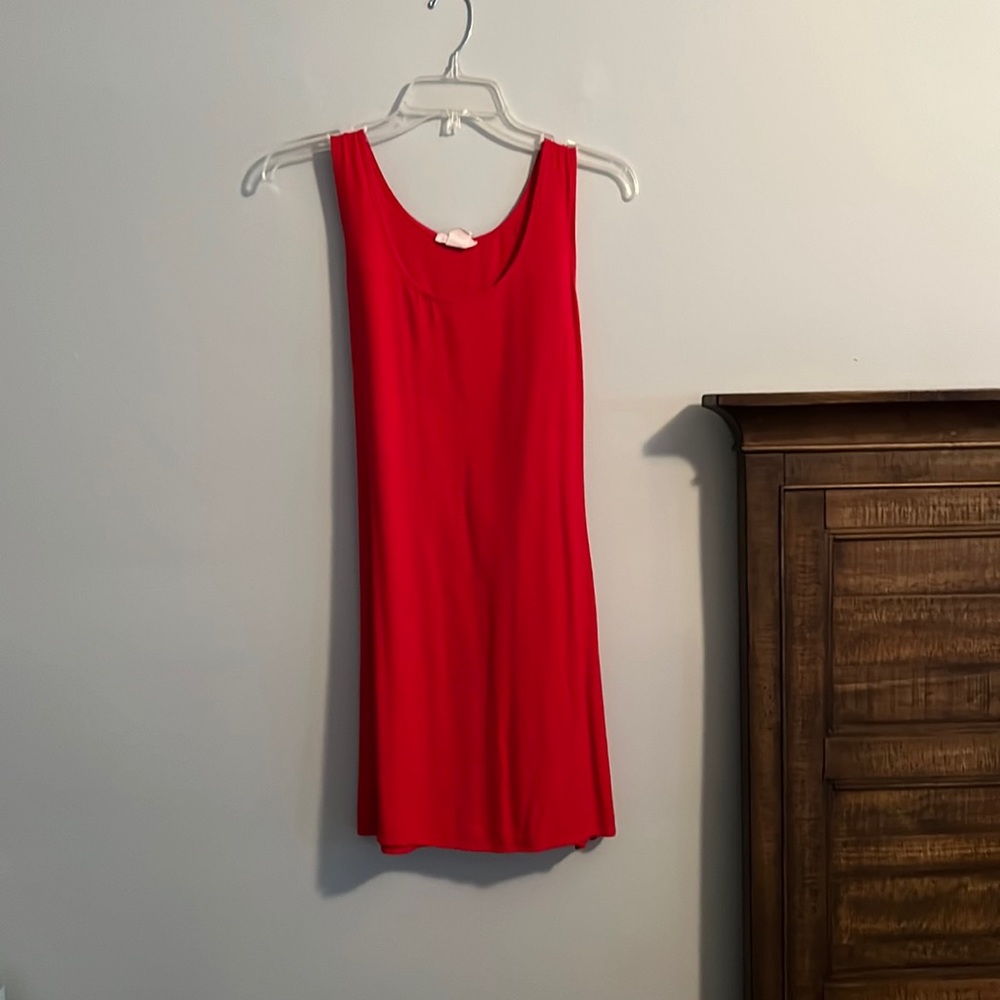 Red short dress with tie back